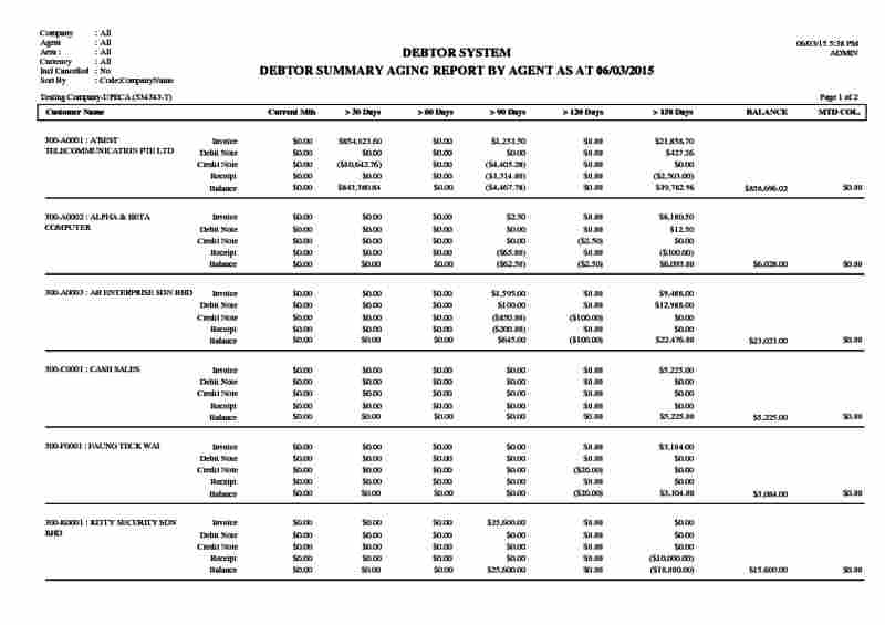 04 Customer 6 Months Aging (By Agent Summary)